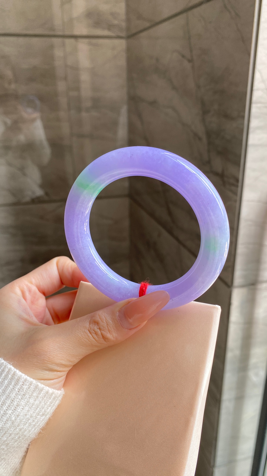 【紫罗兰胖圆条手镯】
尺寸：54.7-11.4-12.1