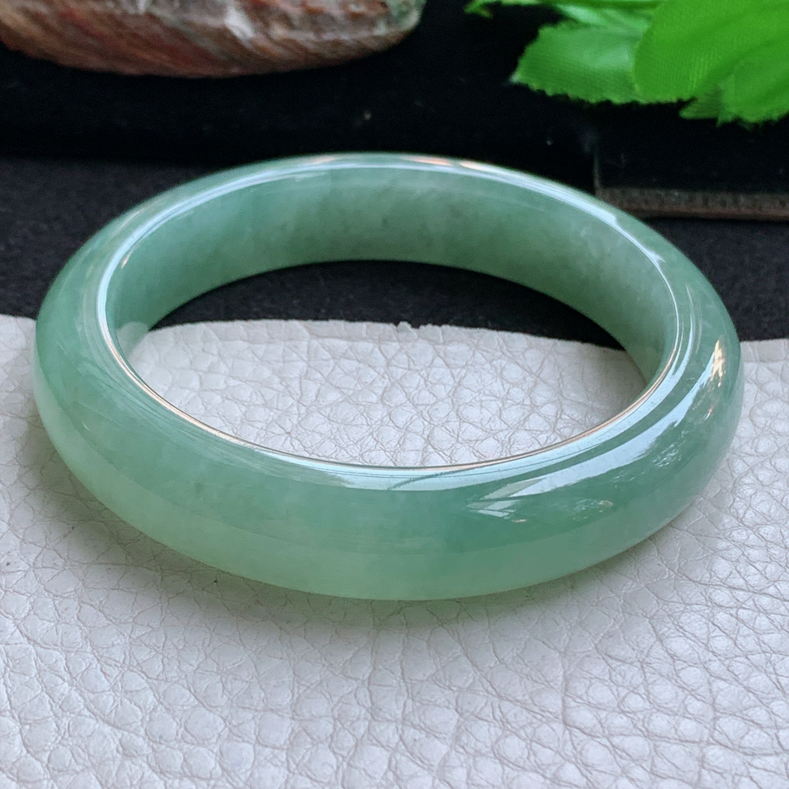 ym实拍55.5*12*8.3平安镯 天然缅甸翡翠a货手镯冰晴正圈玉镯子