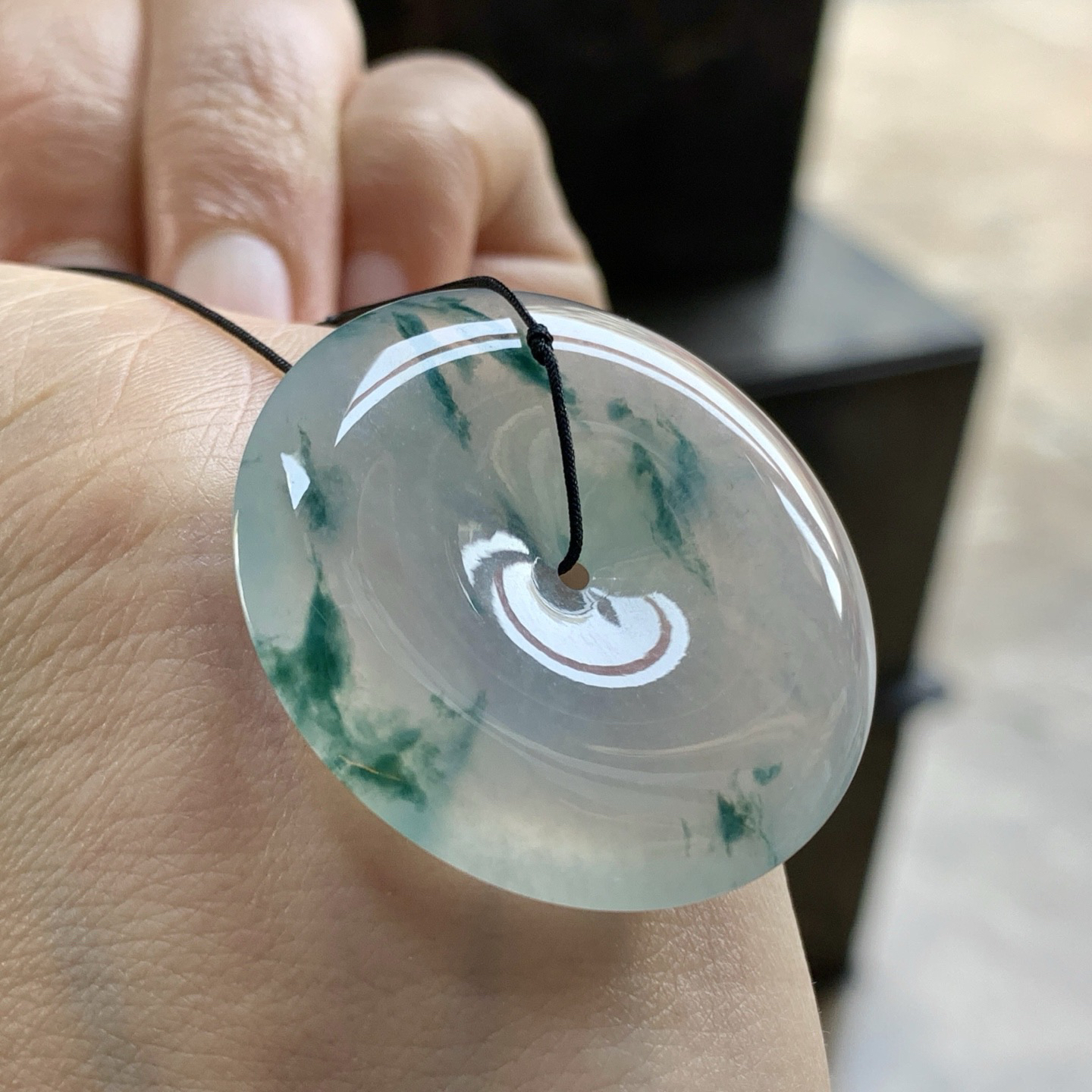 冰蓝花平安扣^_^飘花灵韵 尺寸35.3