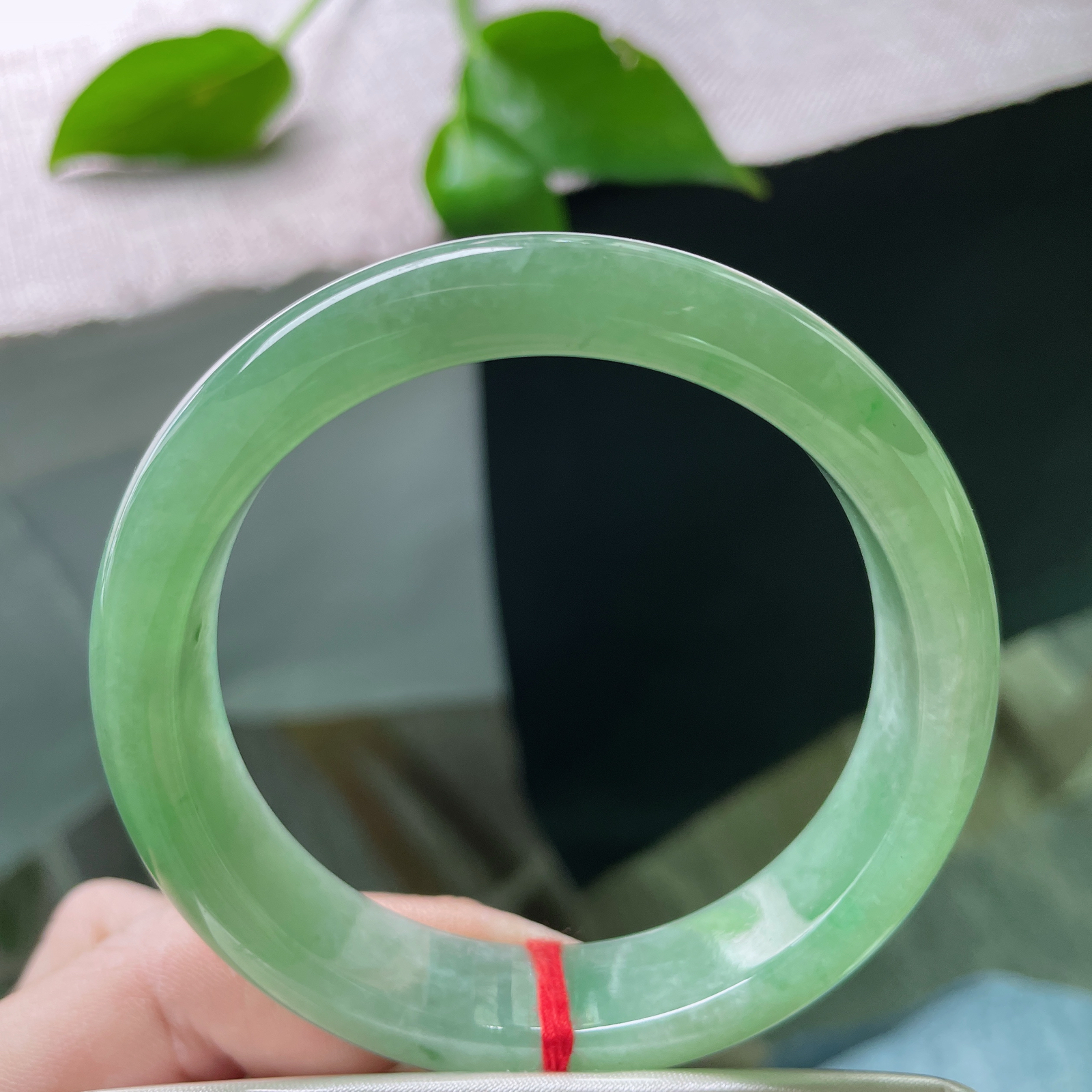 57.4/13.4/8.1绿底正圈，水润细腻，色系伊人，郁郁葱葱，贵气，一点皮纹