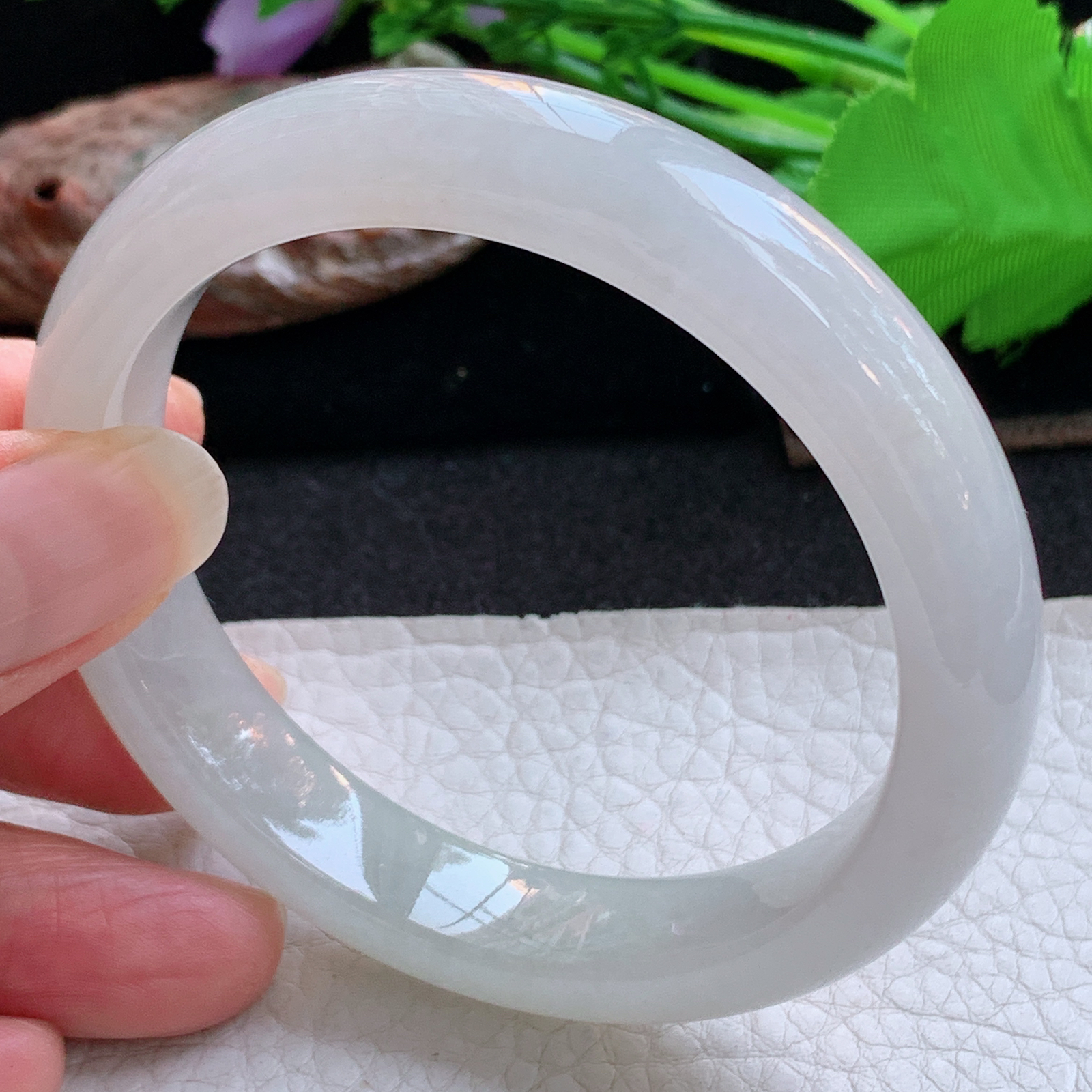 xx实拍57*12*8平安镯 天然缅甸翡翠a货手镯冰纯正圈玉镯子