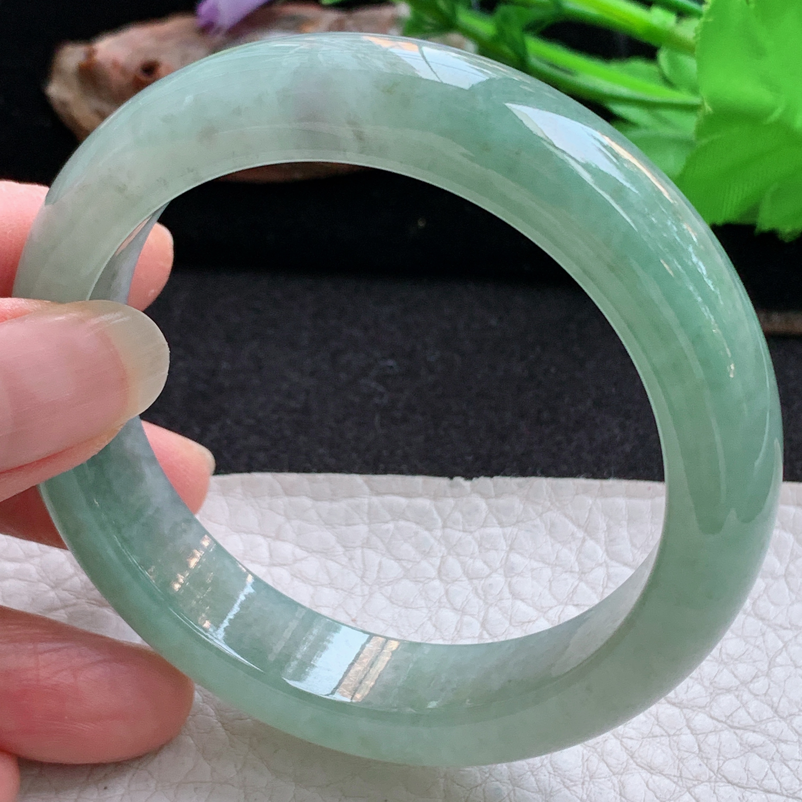 fx实拍56*13.3*9.5平安镯 天然缅甸翡翠手镯晴美细润正圈玉镯子