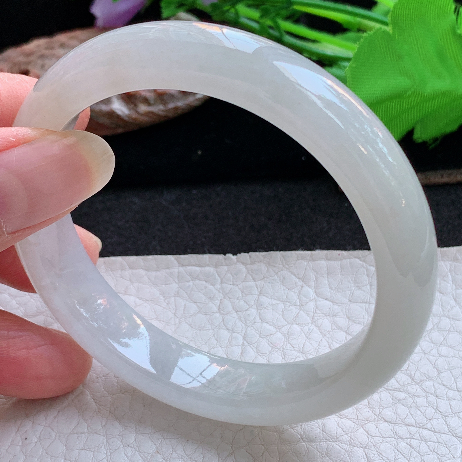 xx实拍57*12*8平安镯 天然缅甸翡翠a货手镯冰纯正圈玉镯子