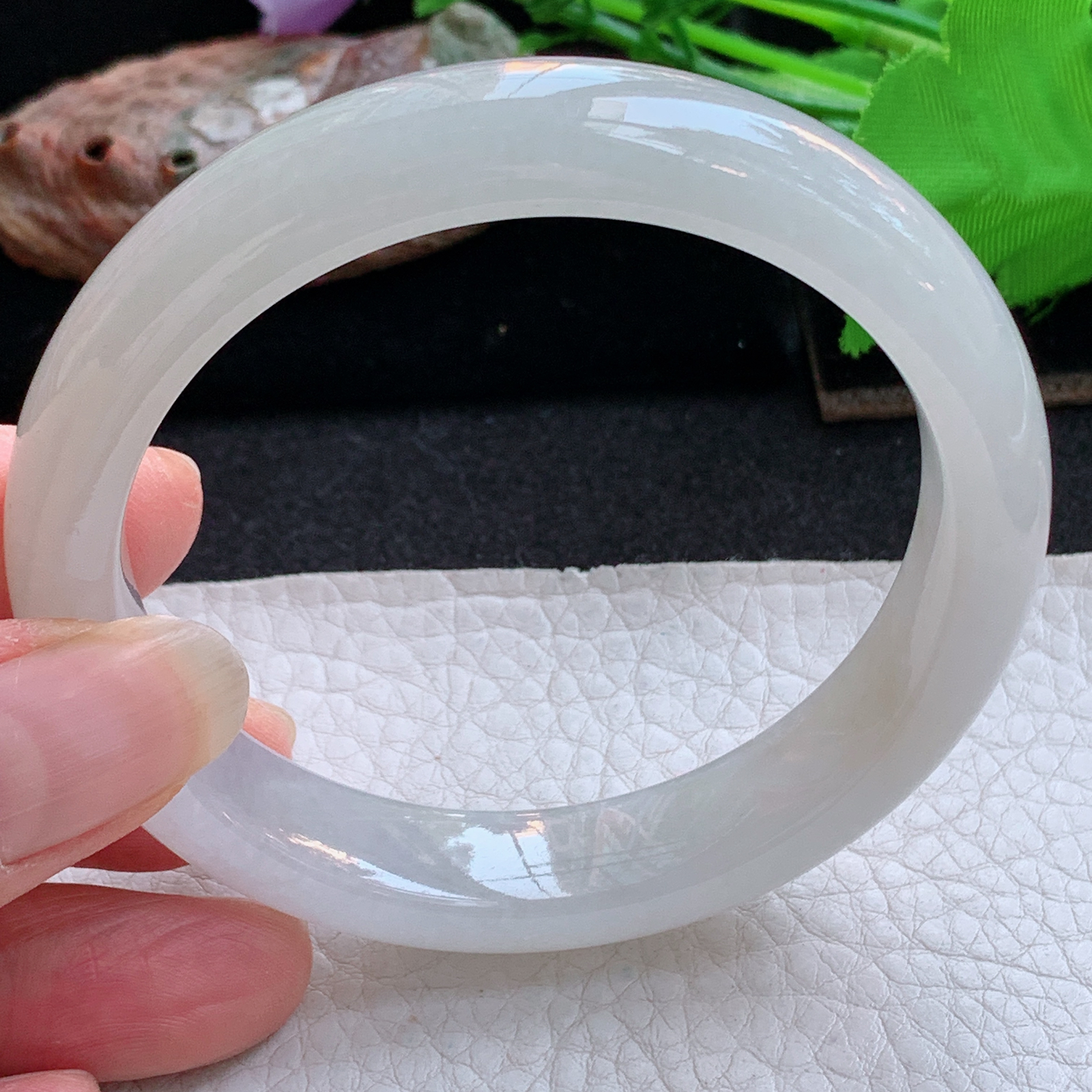 xx实拍57*12*8平安镯 天然缅甸翡翠a货手镯冰纯正圈玉镯子