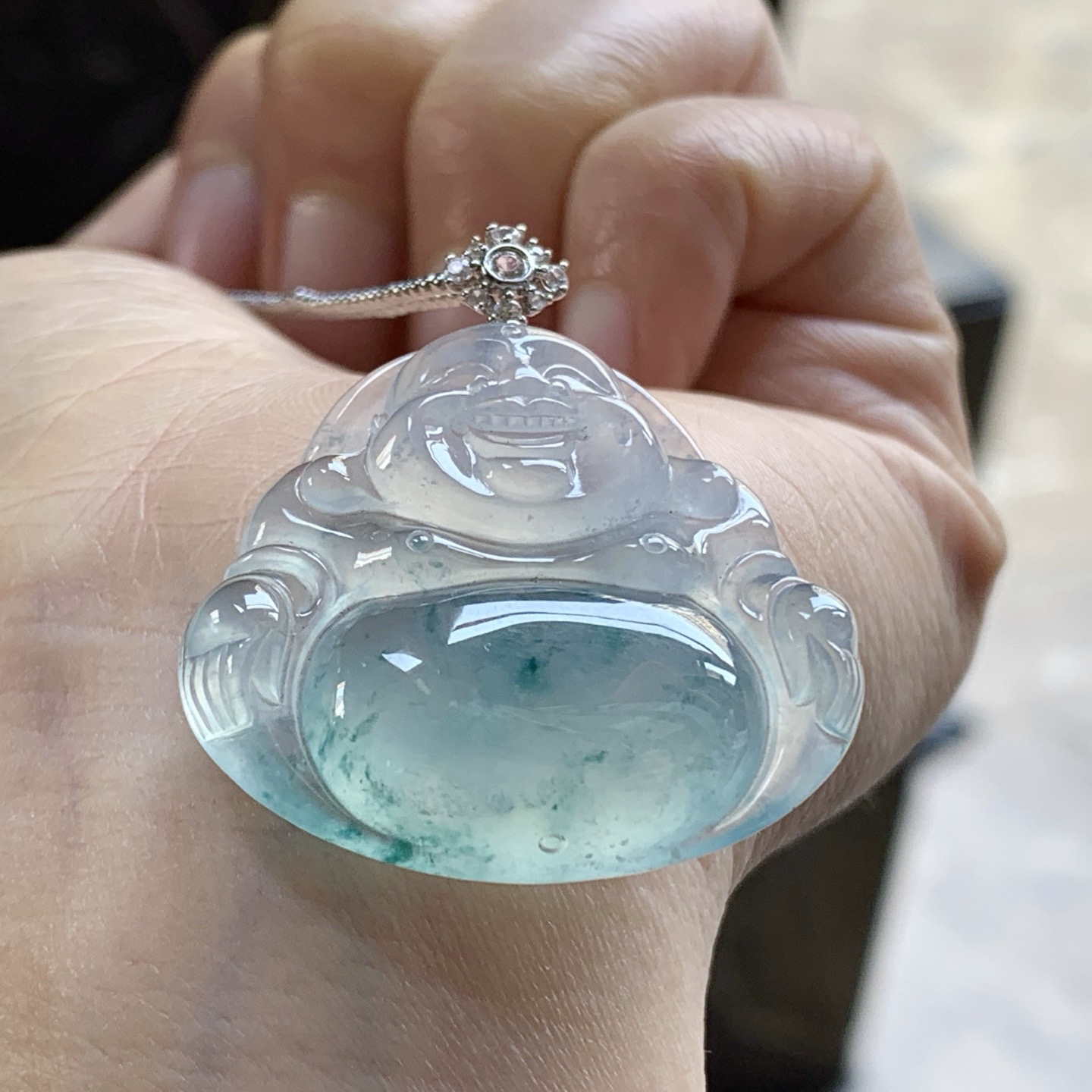 金扣蓝花佛公^_^透亮