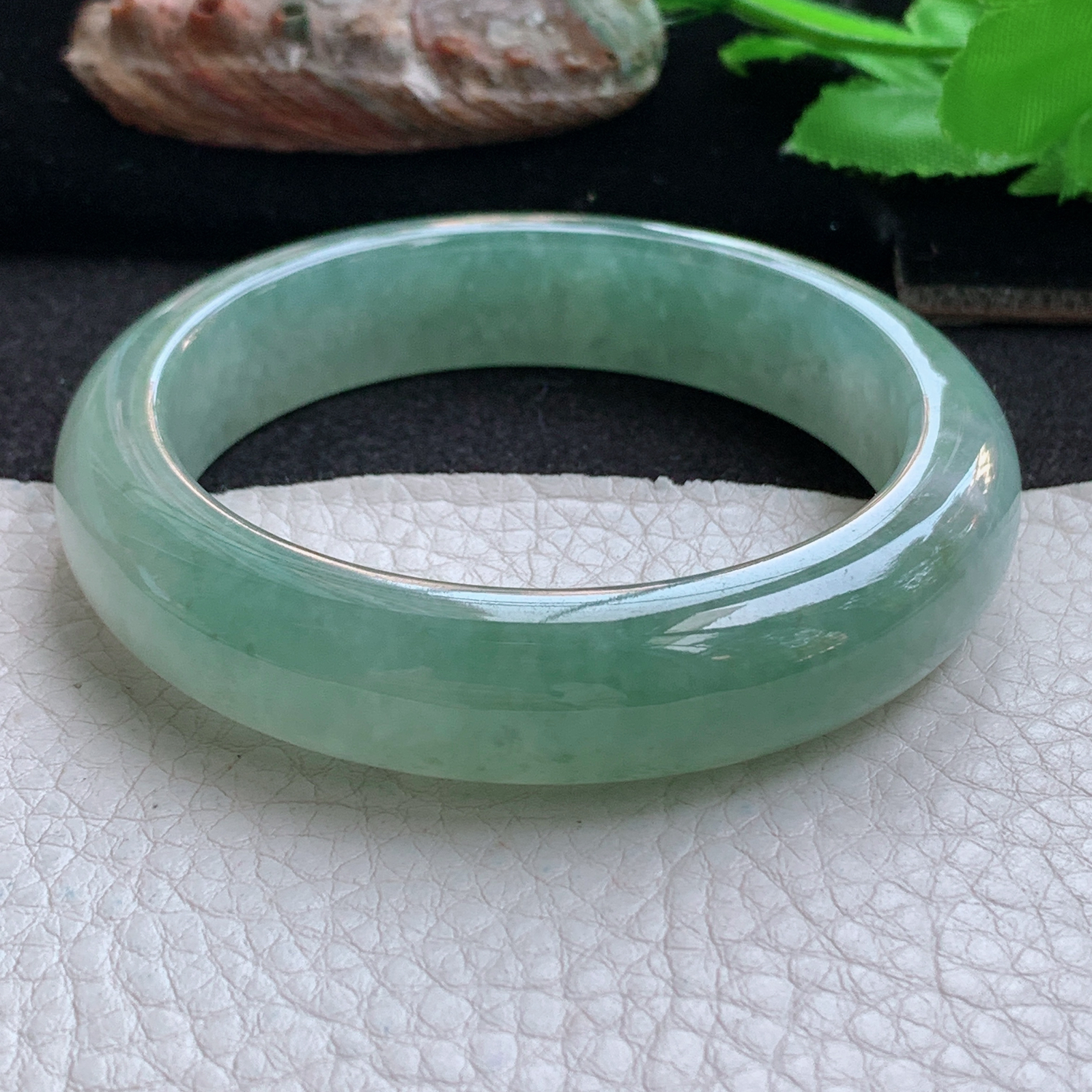 fx实拍56*13.3*9.5平安镯 天然缅甸翡翠手镯晴美细润正圈玉镯子