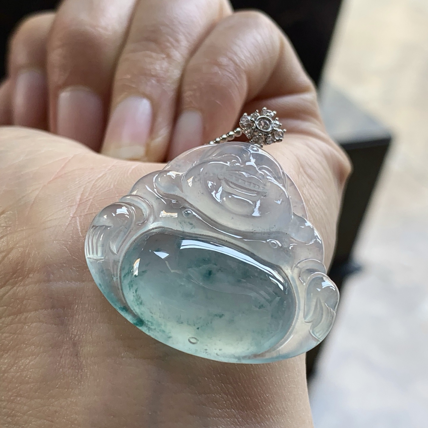 金扣蓝花佛公^_^透亮