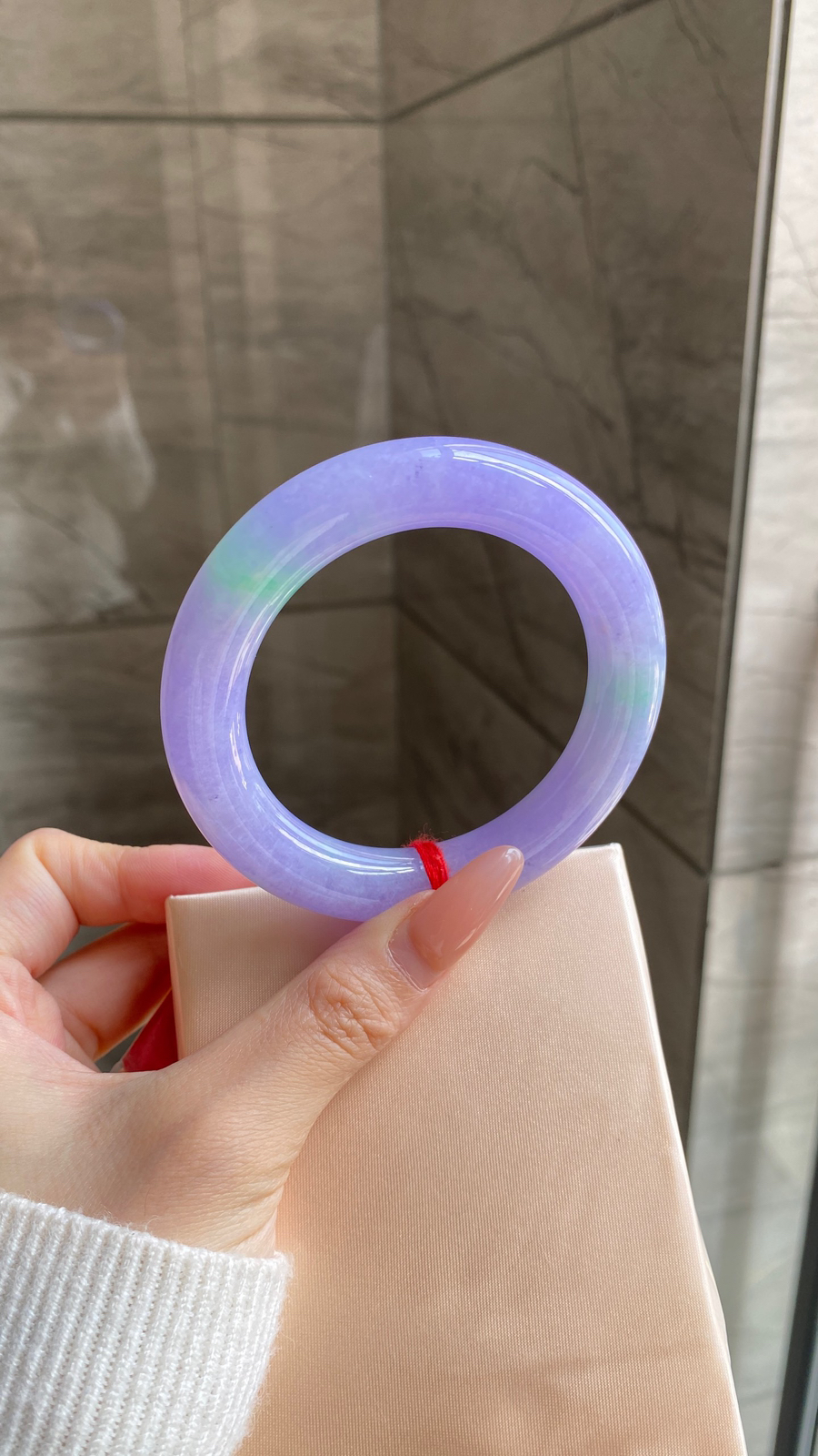 【紫罗兰胖圆条手镯】
尺寸：54.7-11.4-12.1