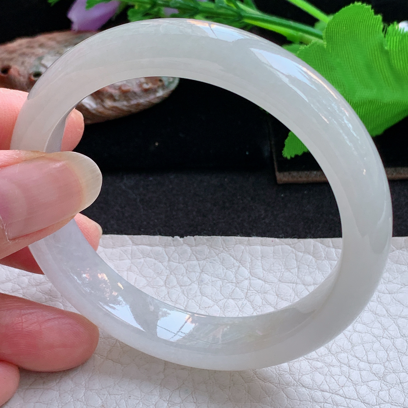 xx实拍57*12*8平安镯 天然缅甸翡翠a货手镯冰纯正圈玉镯子