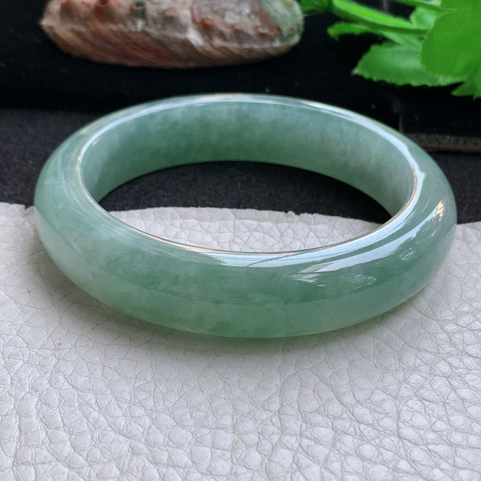 fx实拍56*13.3*9.5平安镯 天然缅甸翡翠手镯晴美细润正圈玉镯子