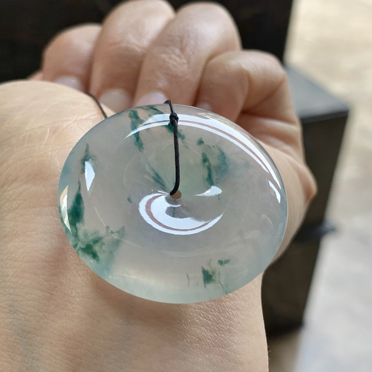 冰蓝花平安扣^_^飘花灵韵 尺寸35.3