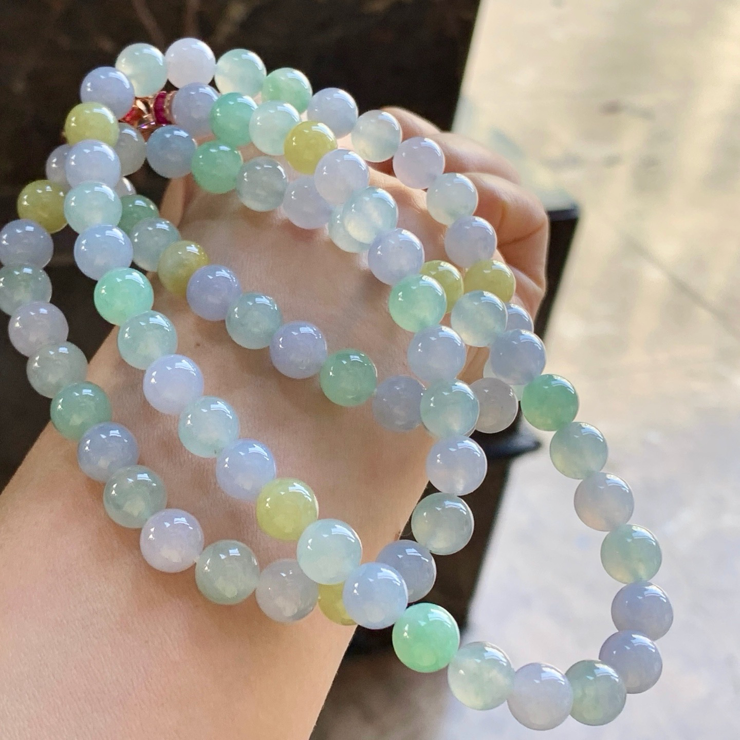 糖果色珠链^_^大颗