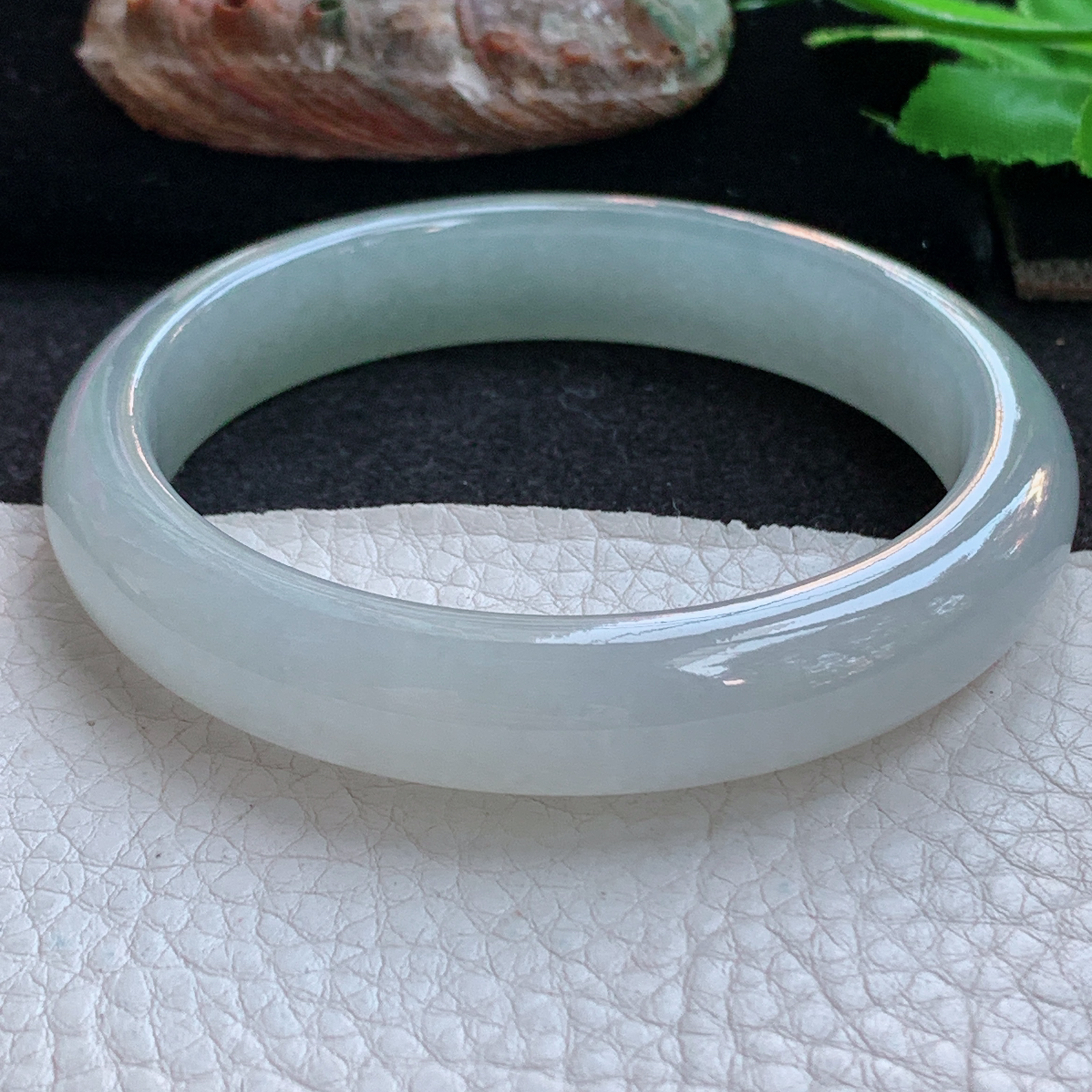 xx实拍59*12*8平安镯 天然缅甸翡翠a货手镯冰纯起光正圈玉镯子