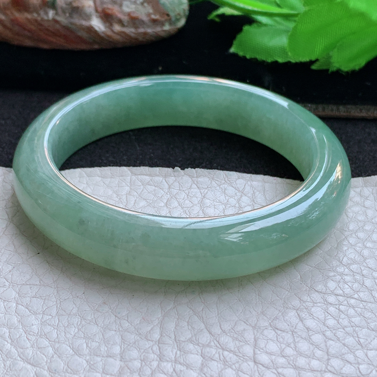 ym实拍55.5*12*8.3平安镯 天然缅甸翡翠a货手镯冰晴正圈玉镯子