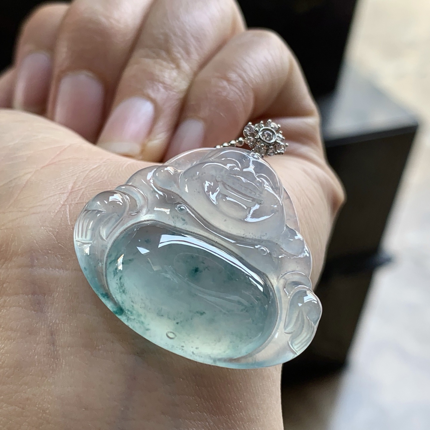 金扣蓝花佛公^_^透亮