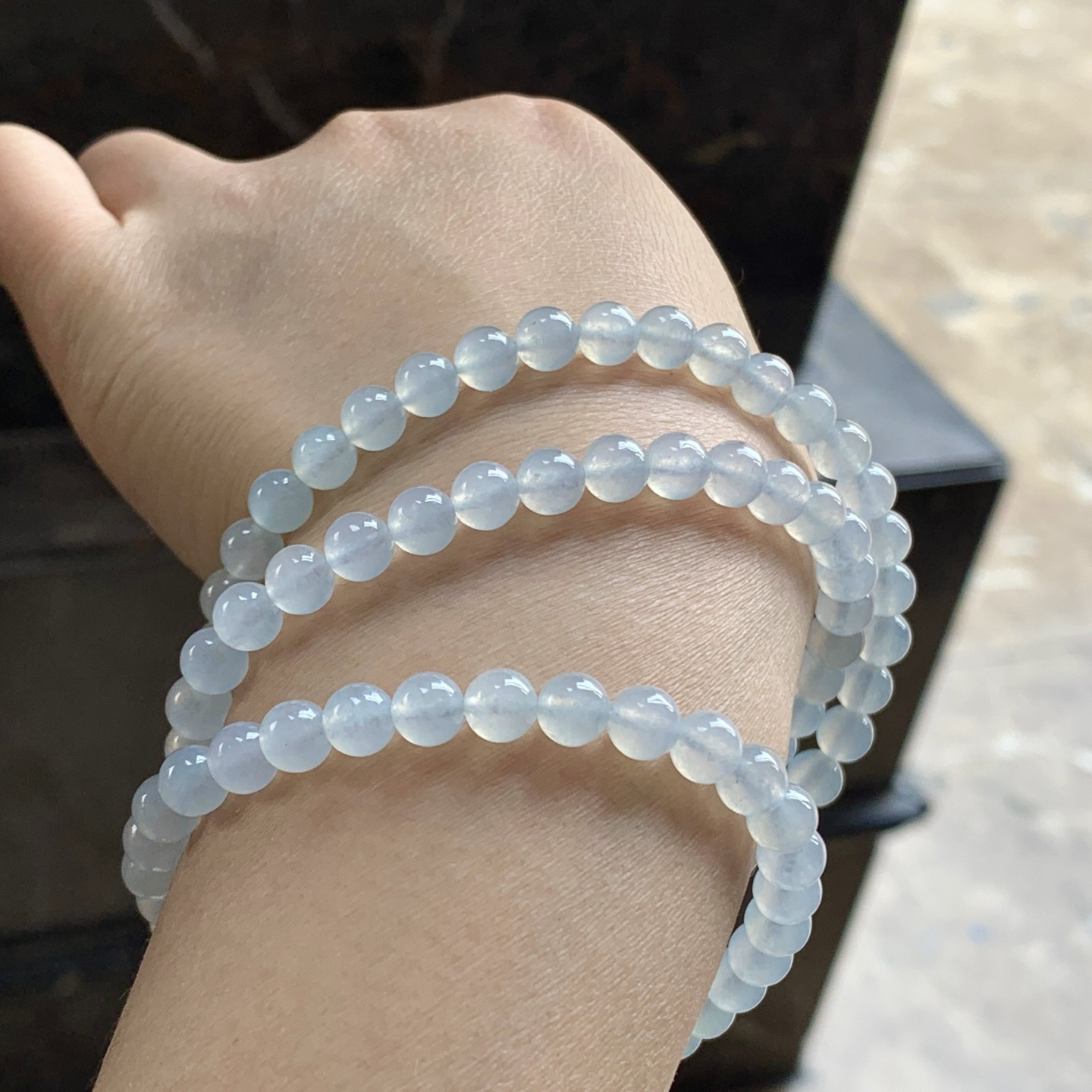 冰蓝珠链^_^冰透 亮眼