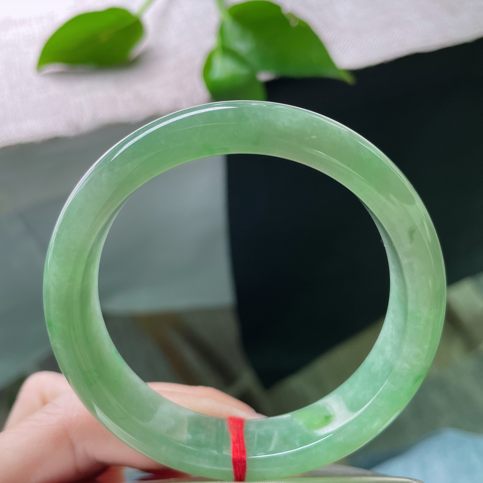 57.4/13.4/8.1绿底正圈，水润细腻，色系伊人，郁郁葱葱，贵气，一点皮纹