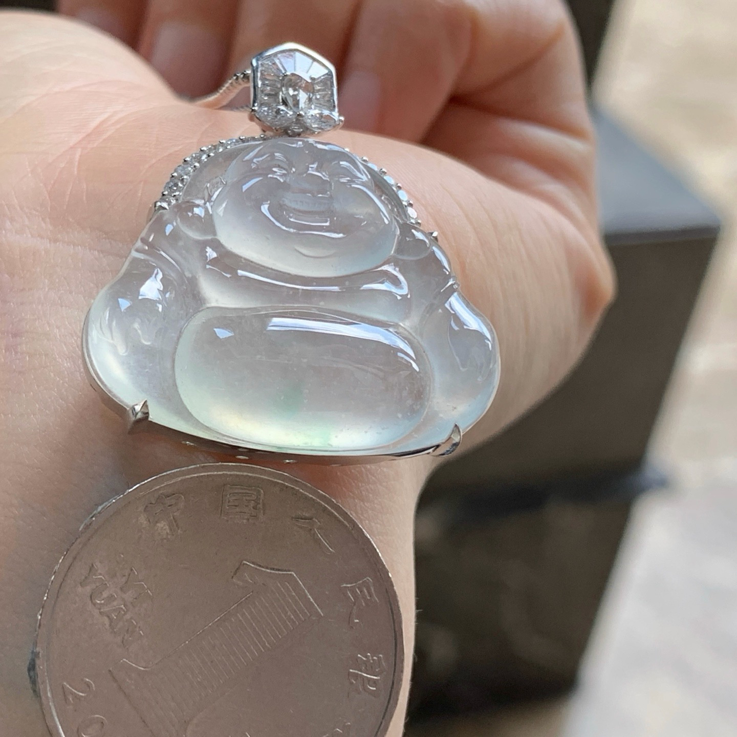 金钻镶嵌冰种佛公^_^尺寸24-30.1-4.5mm