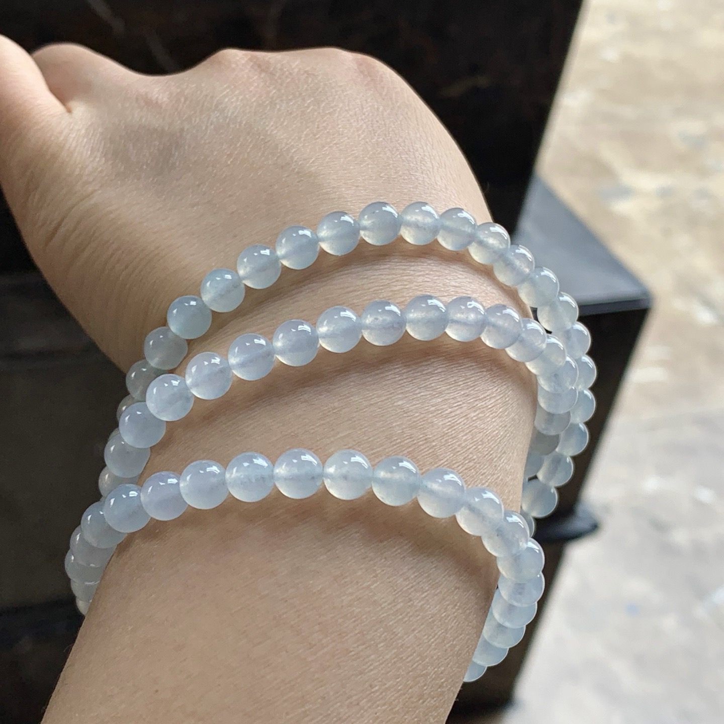 冰蓝珠链^_^冰透 亮眼