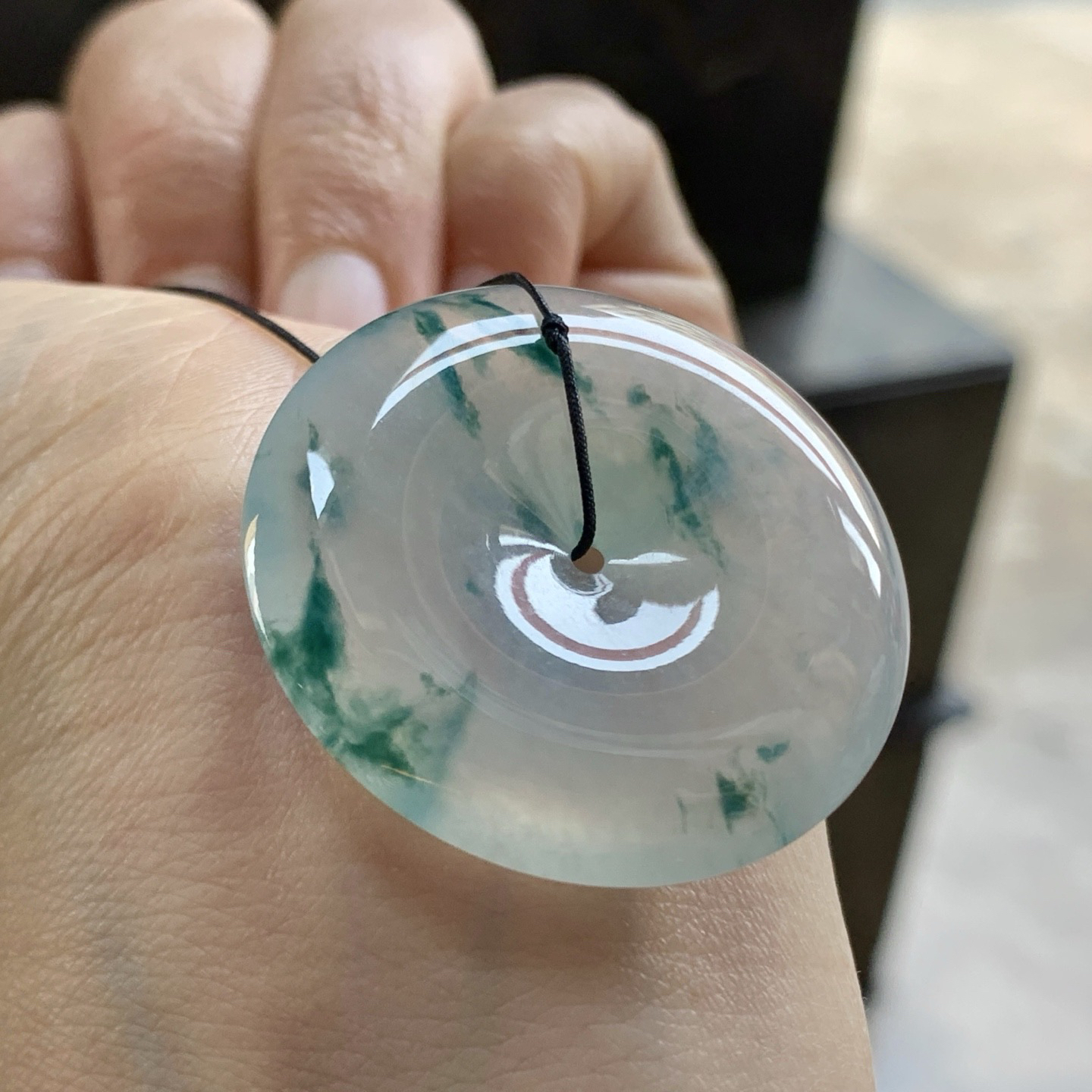 冰蓝花平安扣^_^飘花灵韵 尺寸35.3