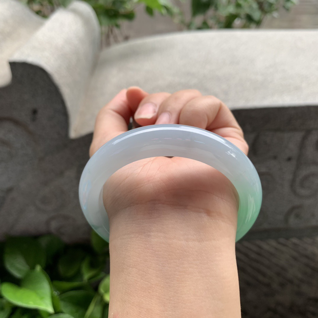 圈口57.2-12.3-9.1【冰果绿正圈手镯】正圈57 58可戴