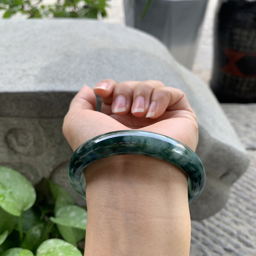 大圈口60.2-12.8-7.7 【飘花正圈手镯】正圈60 61可戴