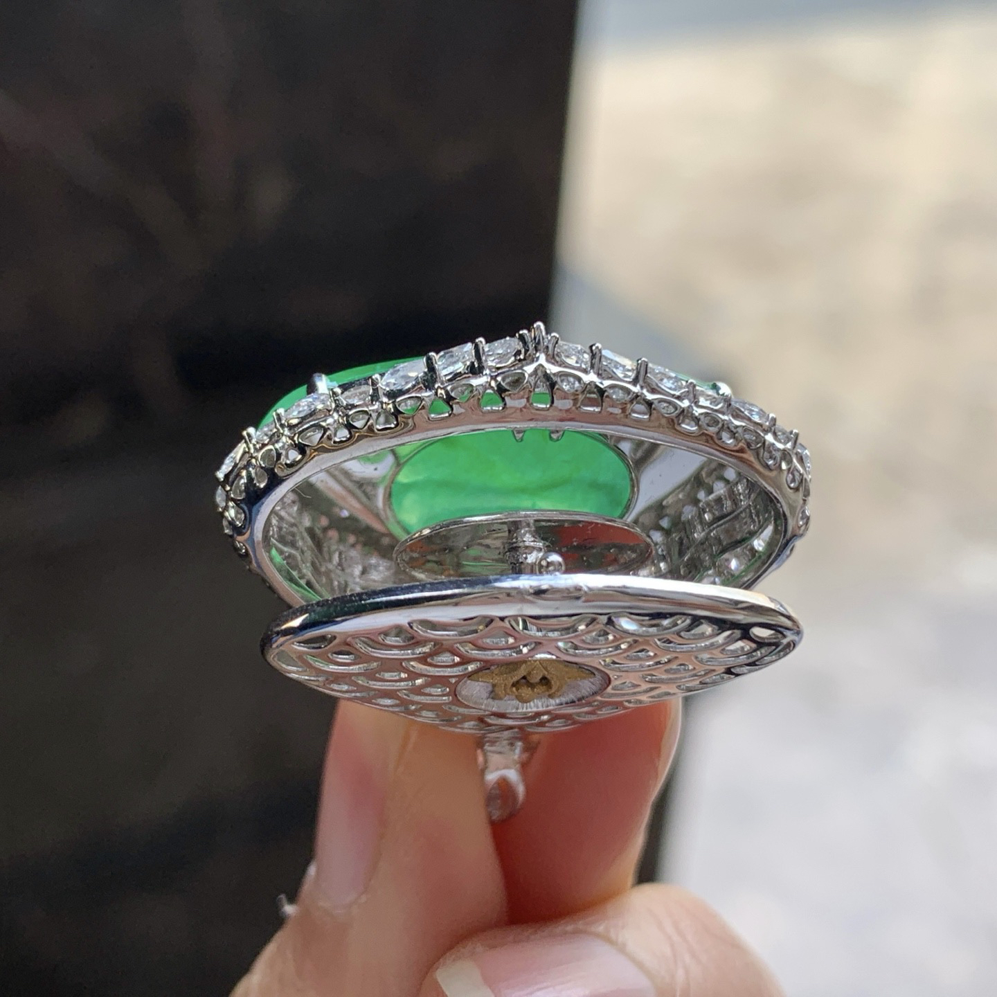 金钻镶嵌阳绿色佛公^_^色阳 水润