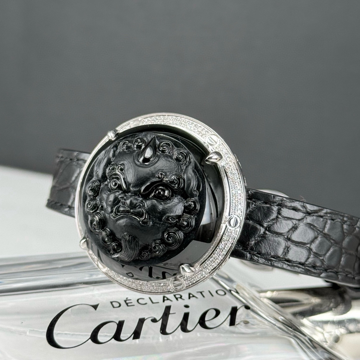 精品豪镶墨翠貔貅手环 种好色正 黑度极好 打灯通透 油性十足 尺寸18.2