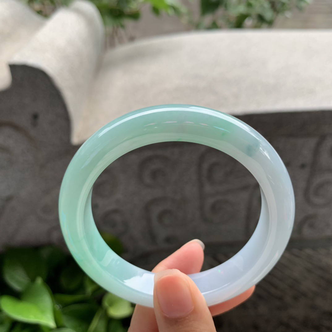 圈口57.2-12.3-9.1【冰果绿正圈手镯】正圈57 58可戴