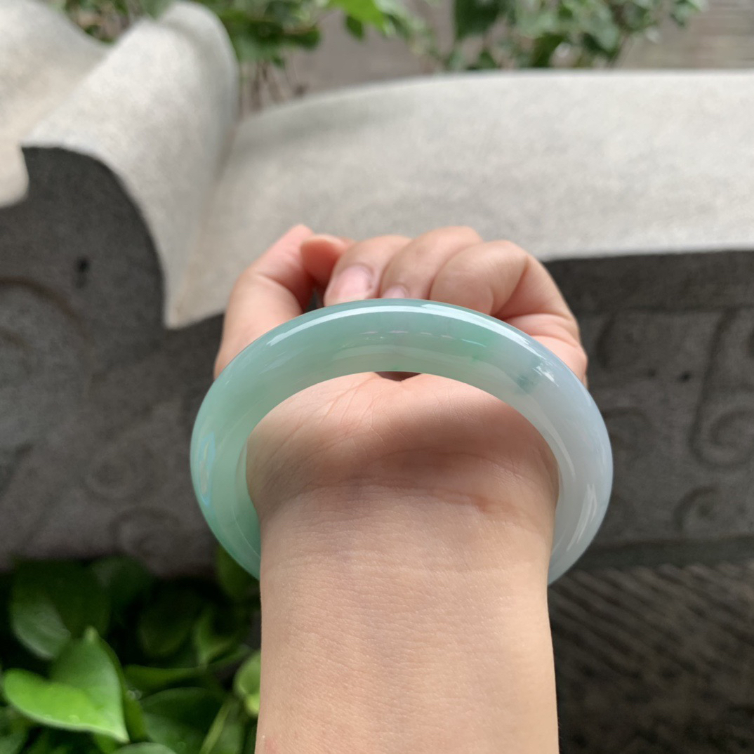 圈口57.2-12.3-9.1【冰果绿正圈手镯】正圈57 58可戴