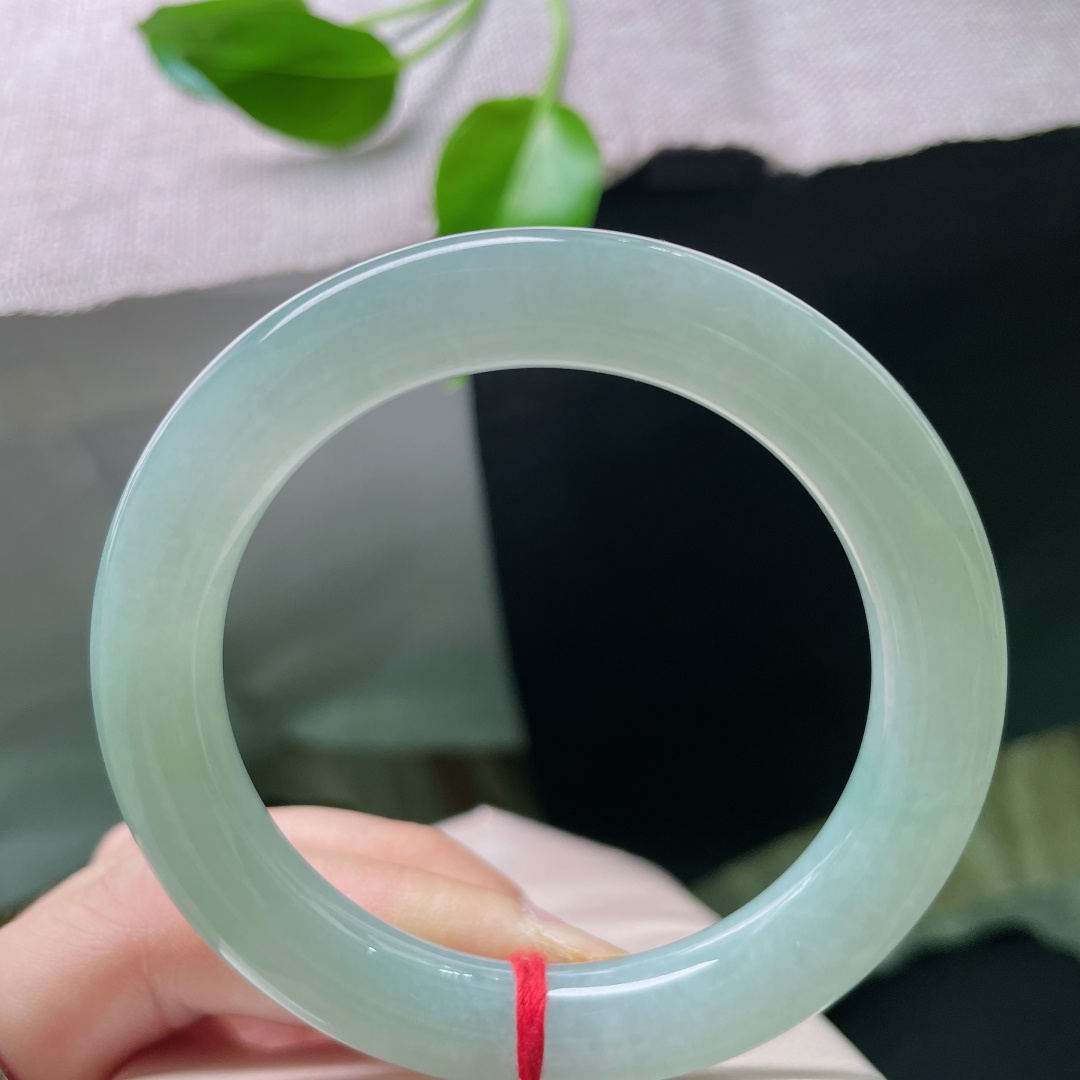 54/10.3蓝底圆条，镯似人生，圆圆满满，上手温柔雅致，指甲纹，ss49157a