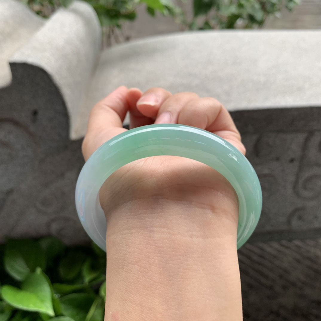 圈口57.2-12.3-9.1【冰果绿正圈手镯】正圈57 58可戴