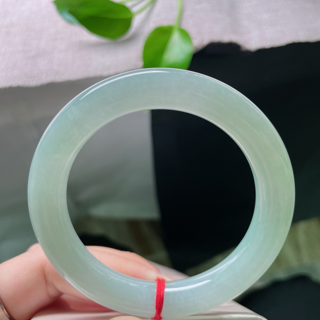 54/10.3蓝底圆条，镯似人生，圆圆满满，上手温柔雅致，指甲纹，ss49157a