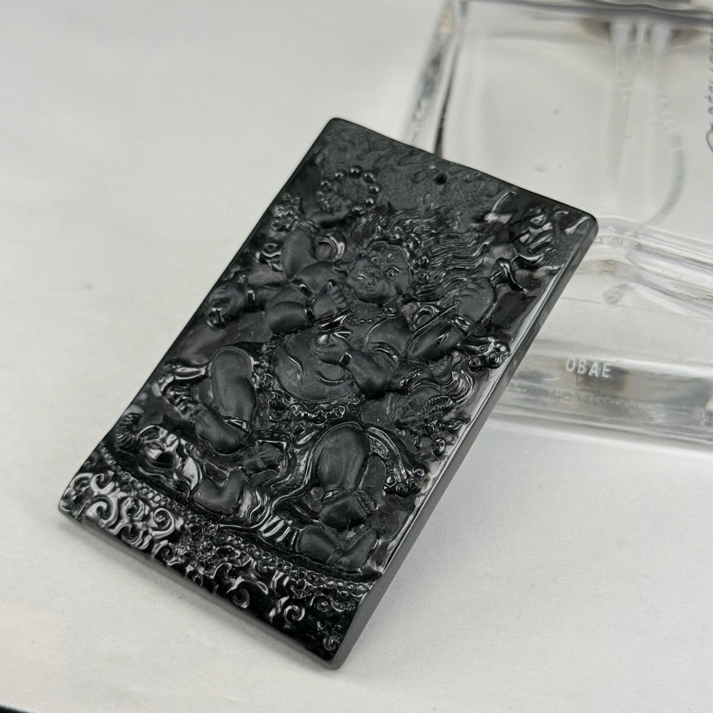 精品墨翠大黑天 种好色正 黑度极好 打灯通透 油性十足 尺寸58.3