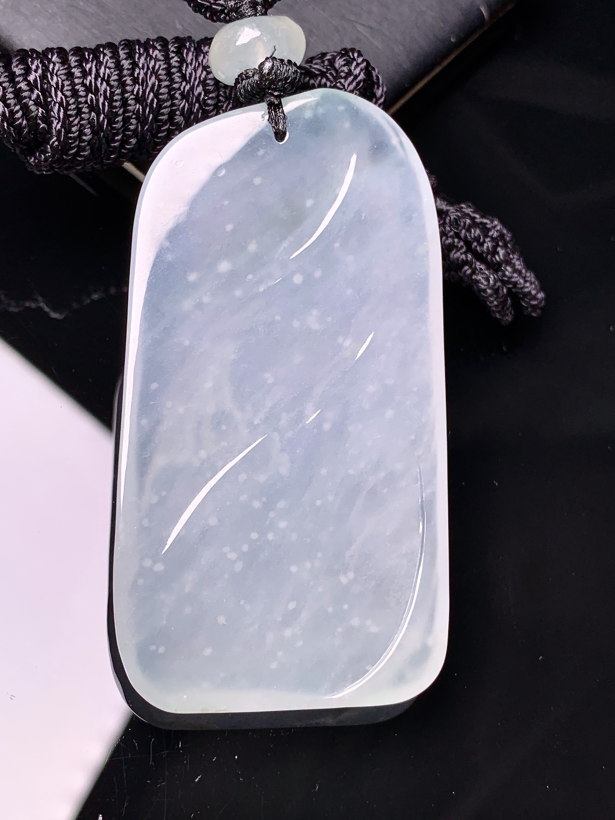 冰种悟道吊坠 玉质细腻 色泽艳丽清新 水润亮眼 整体尺寸59*31*4.8L1