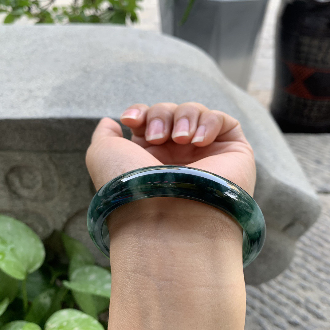 大圈口60.2-12.8-7.7 【飘花正圈手镯】正圈60 61可戴