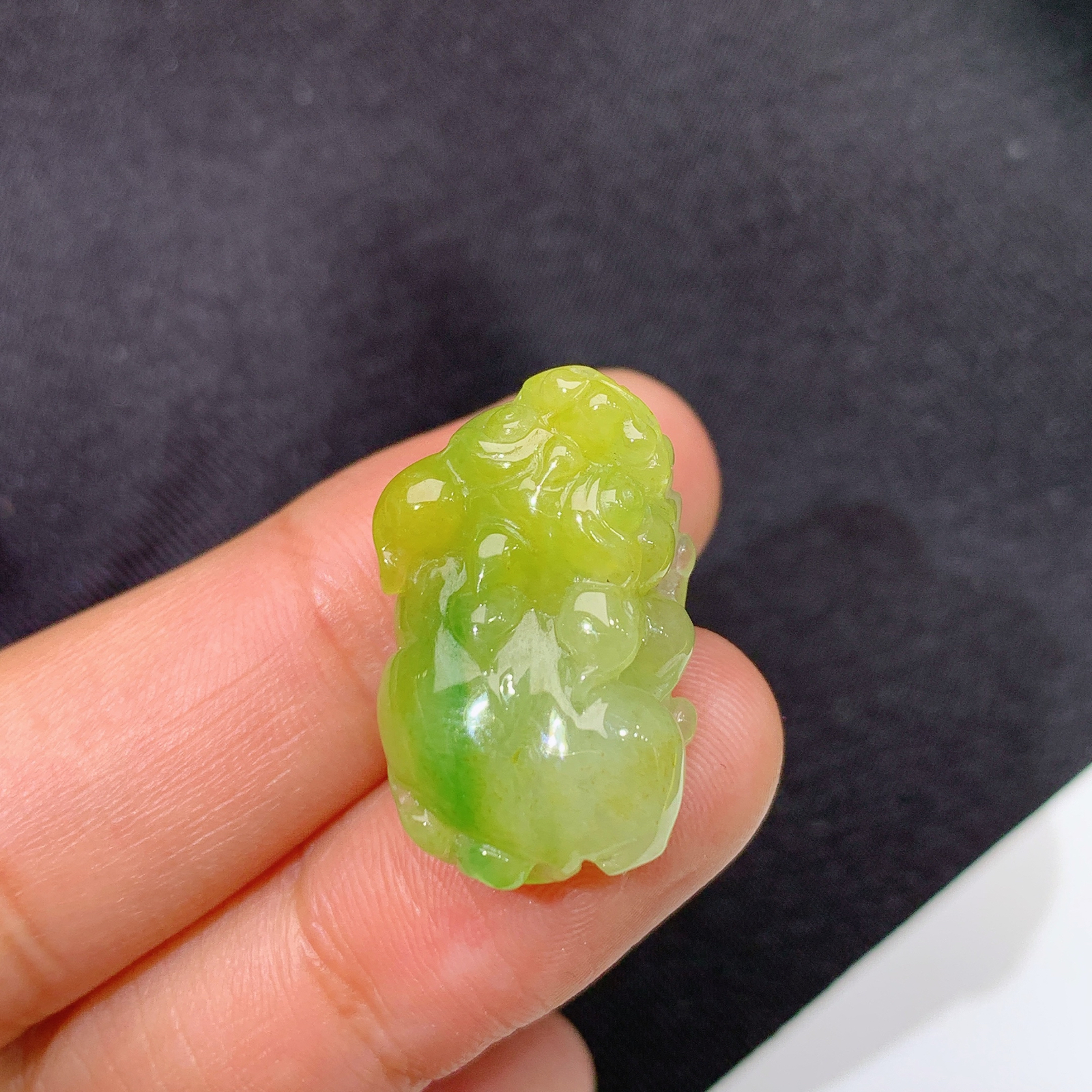 冰黄翡貔貅，冰润鲜艳，玉质细腻，种水足，Ax 尺寸22.6*13.8*8.9