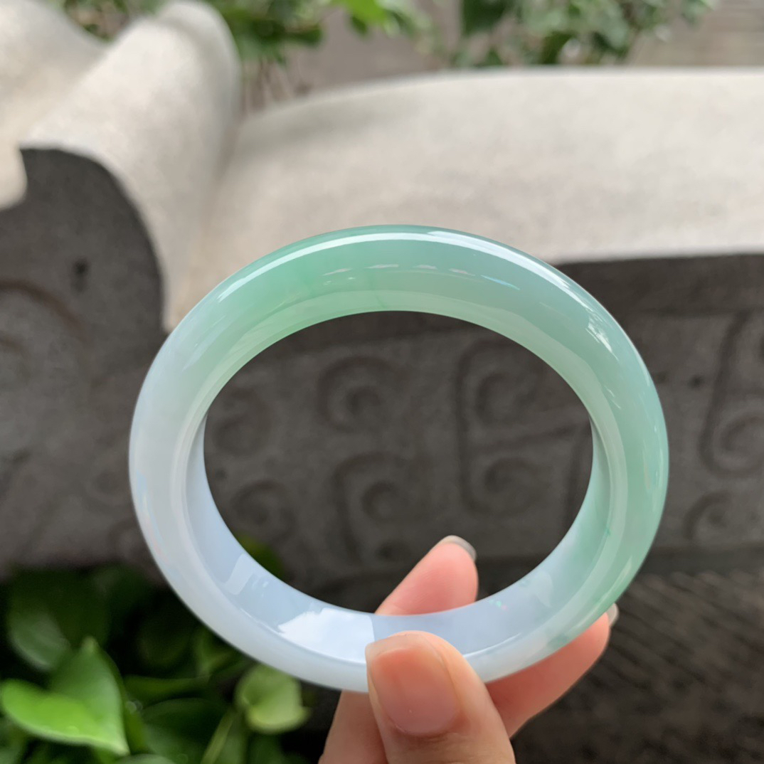 圈口57.2-12.3-9.1【冰果绿正圈手镯】正圈57 58可戴