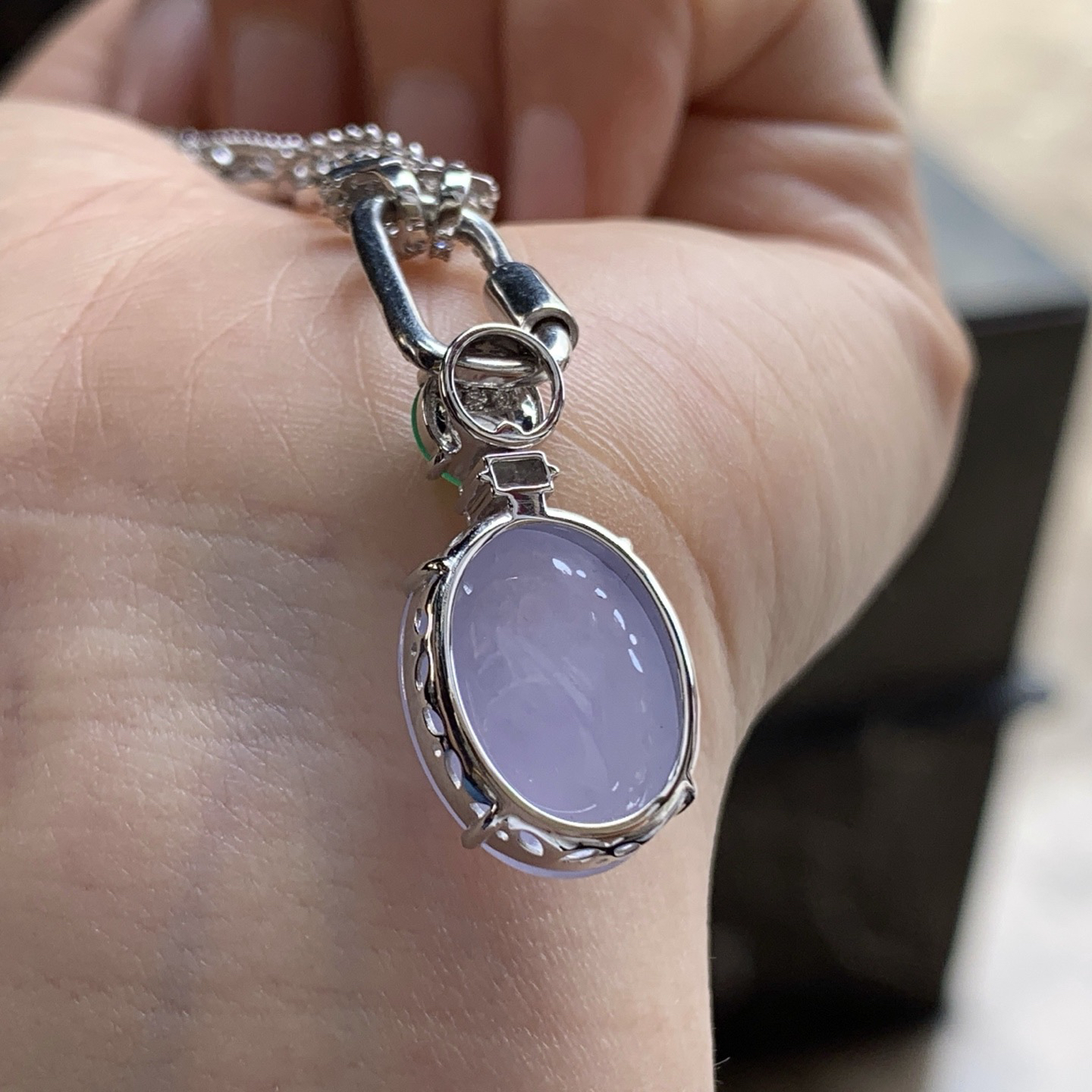 金钻镶嵌冰紫吊坠^_^春带彩