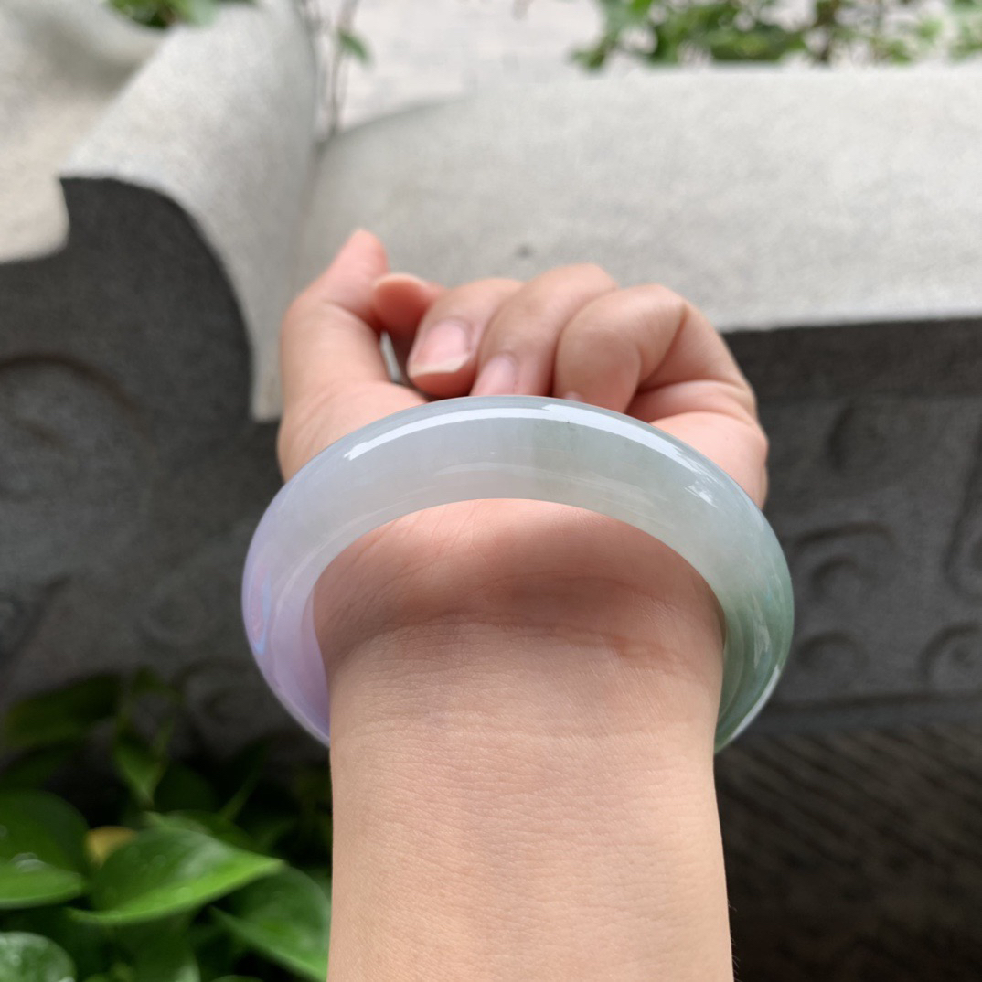 圈口55.6-13-8.9 【冰双彩正圈手镯】正圈55 56可戴