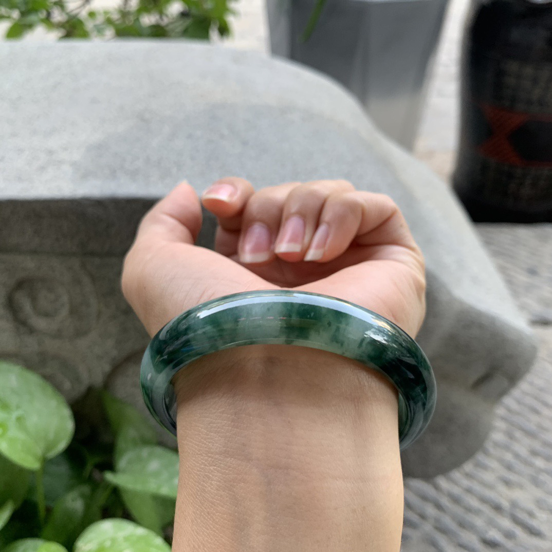 大圈口60.2-12.8-7.7 【飘花正圈手镯】正圈60 61可戴