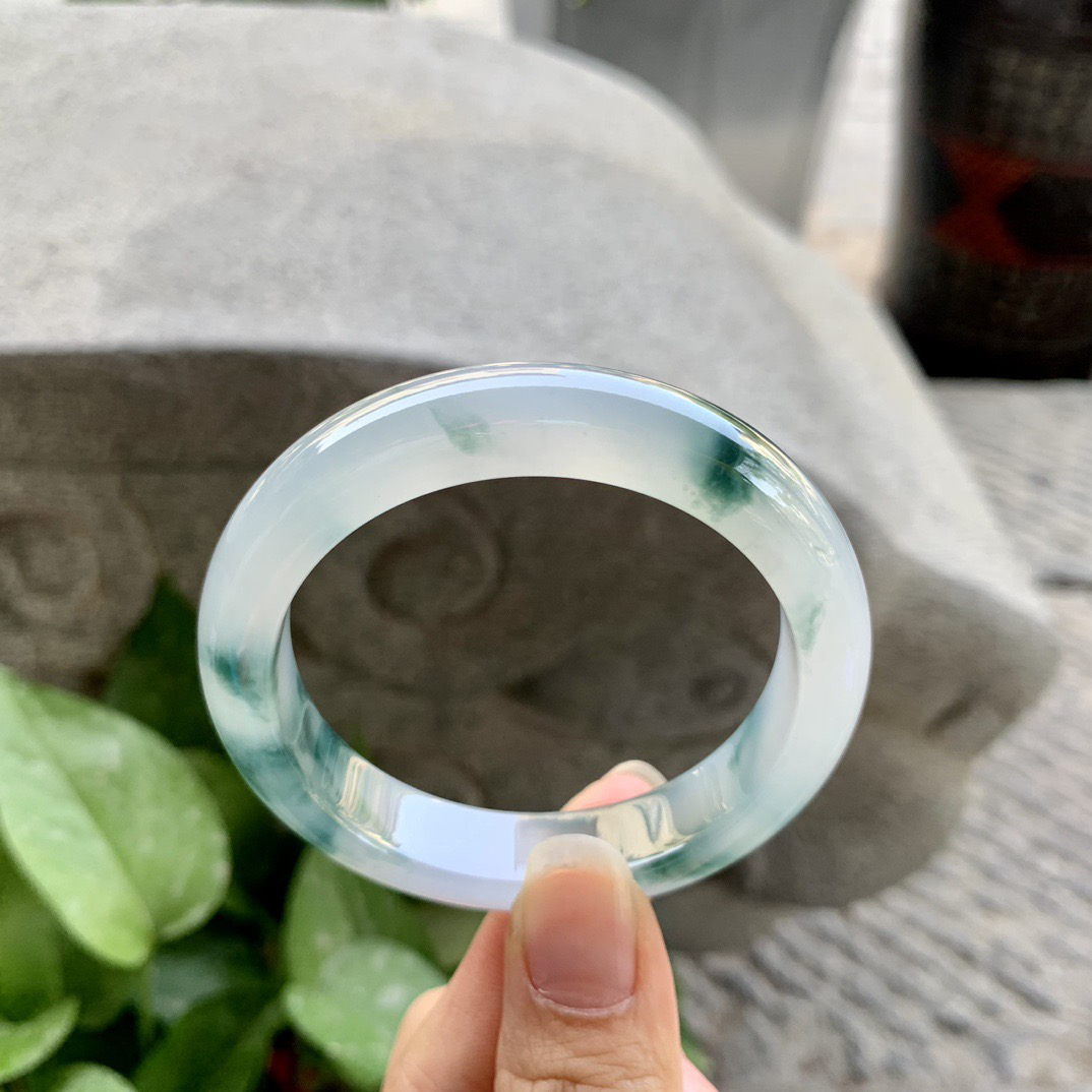 小圈口 52.6-11.7-8.1【冰种飘花正圈手镯】正圈52 53可戴