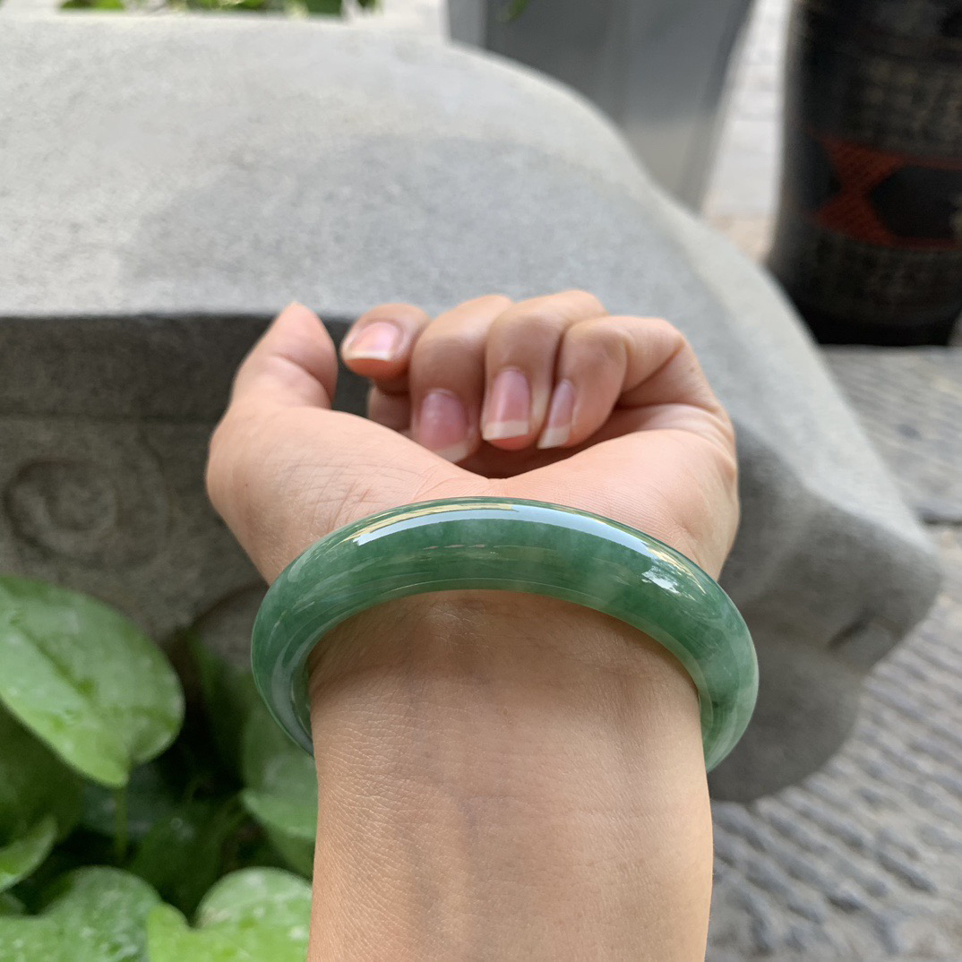 圈口55.2-12-8 【芙蓉绿正圈手镯】正圈55 56可戴