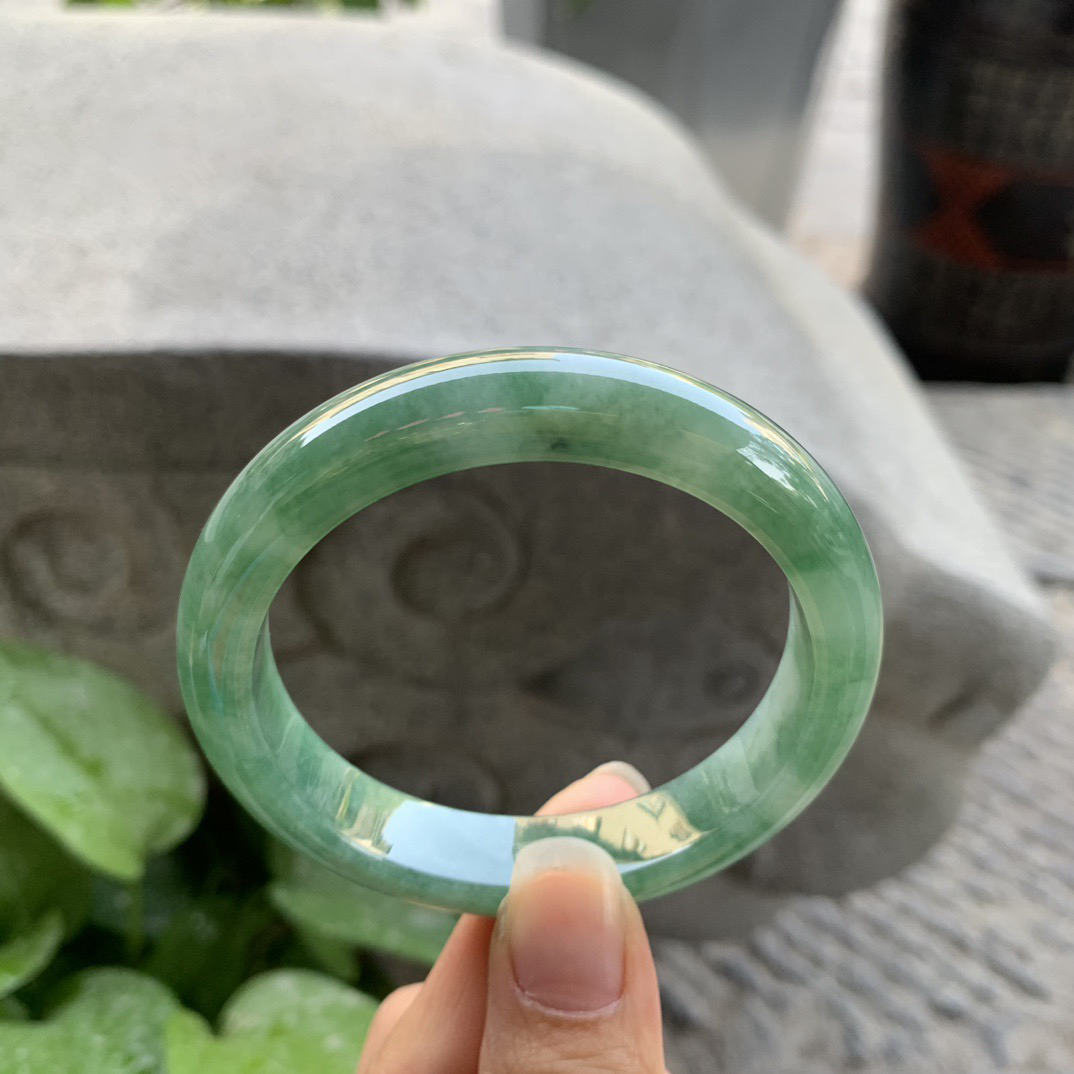 圈口55.2-12-8 【芙蓉绿正圈手镯】正圈55 56可戴