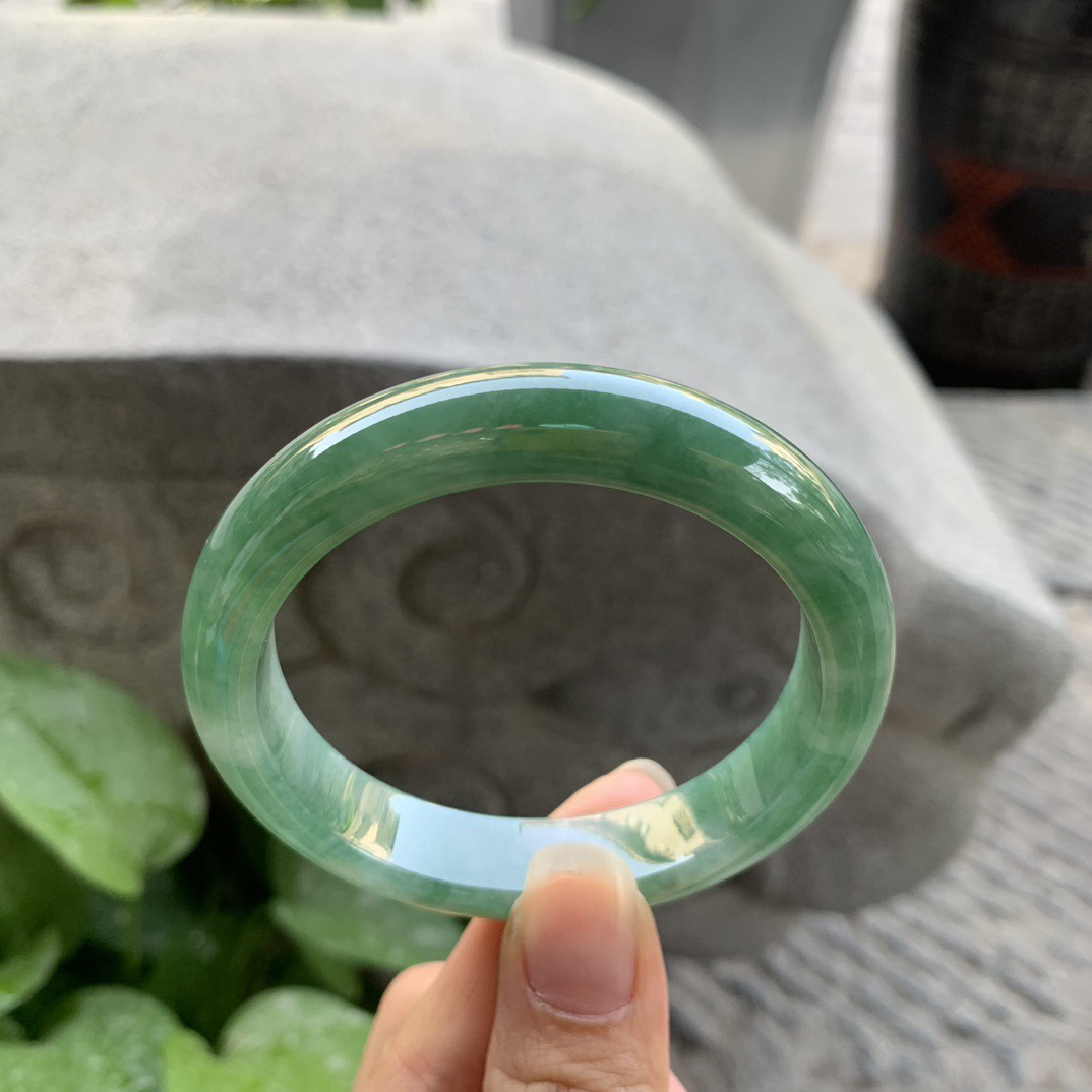 圈口55.2-12-8 【芙蓉绿正圈手镯】正圈55 56可戴