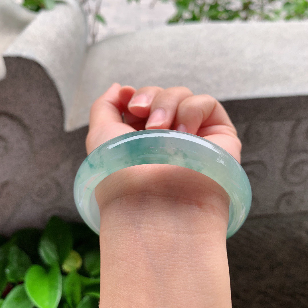 圈口57.3-14-8 【冰飘花正圈手镯】正圈57 58可戴