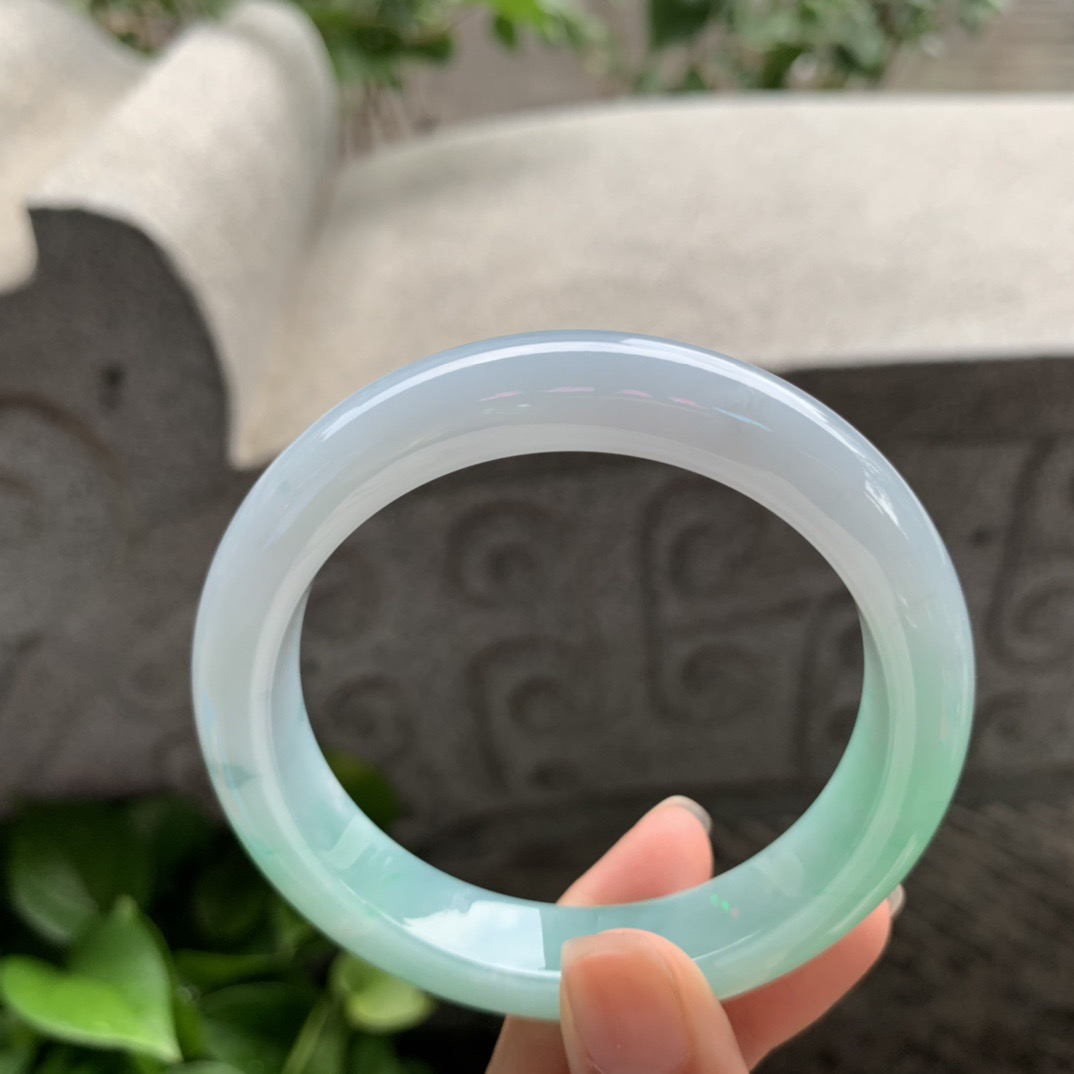 圈口57.2-12.3-9.1【冰果绿正圈手镯】正圈57 58可戴