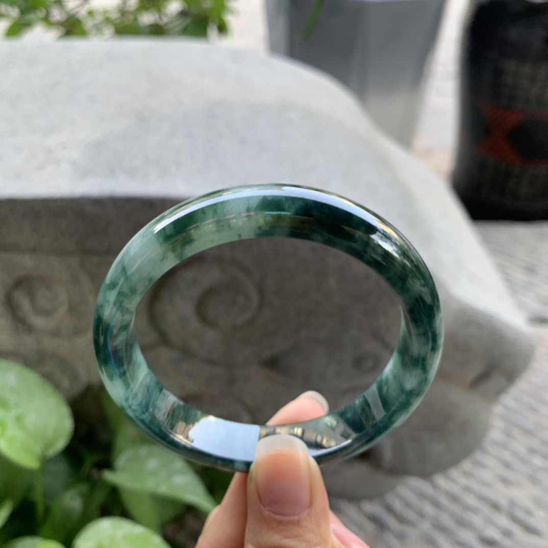 大圈口60.2-12.8-7.7 【飘花正圈手镯】正圈60 61可戴