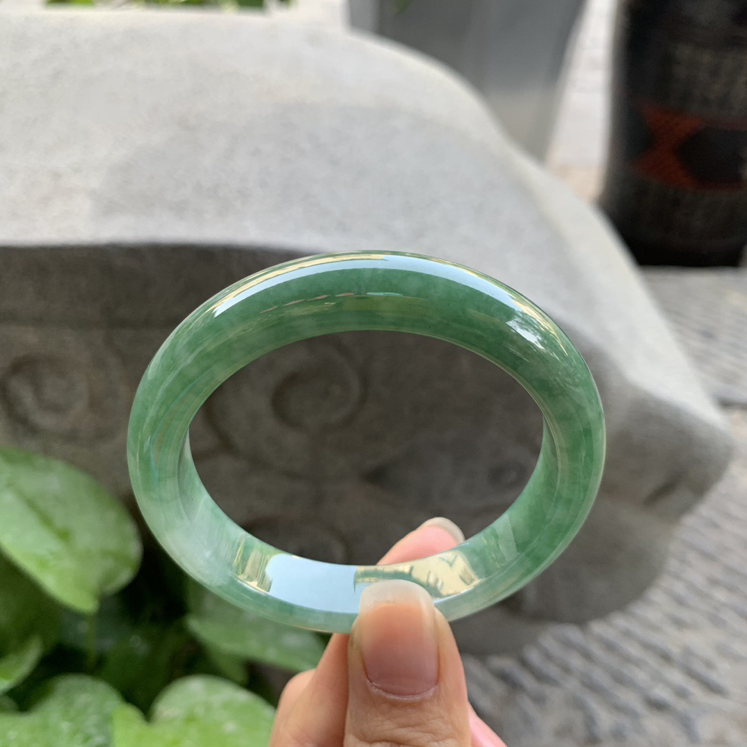 圈口55.2-12-8 【芙蓉绿正圈手镯】正圈55 56可戴