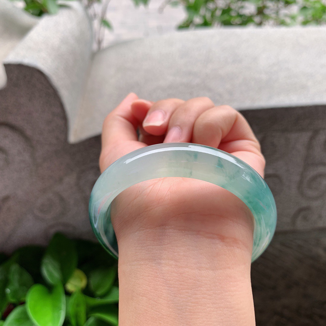 圈口57.3-14-8 【冰飘花正圈手镯】正圈57 58可戴